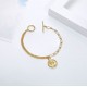 2Pcs 14K Cuban Link Bracelets For Women Men Stainless Coin Pendant Chain Bracelets Anklets Toggle Clasp 2Pcs 14K Cuban Link Bracelets For Women Men Stainless Coin Pendant Chain Bracelets Anklets Toggle Clasp